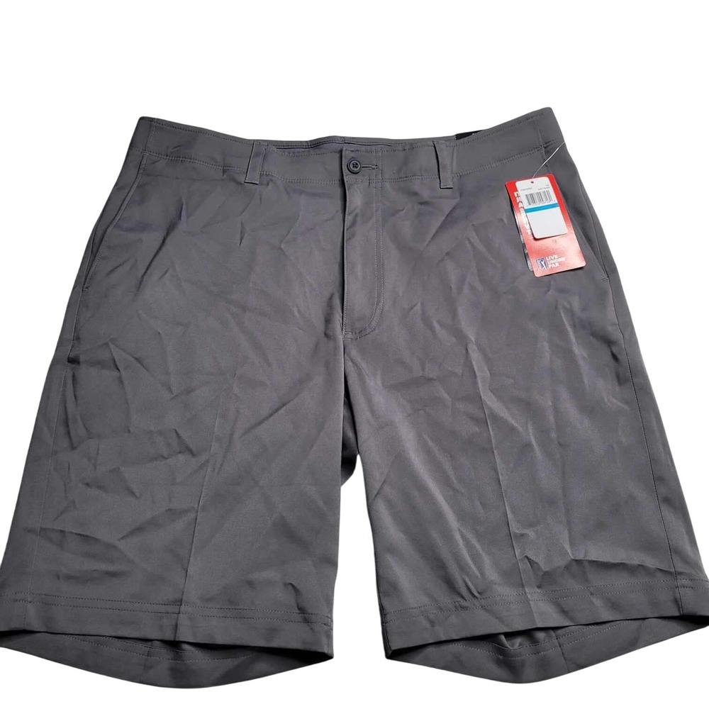 3701 NWT PGA‎ Tour Gray Flat Front Golf Shorts Men's 36